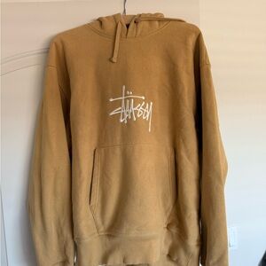 Stussy Mustard Hoodie with White Logo